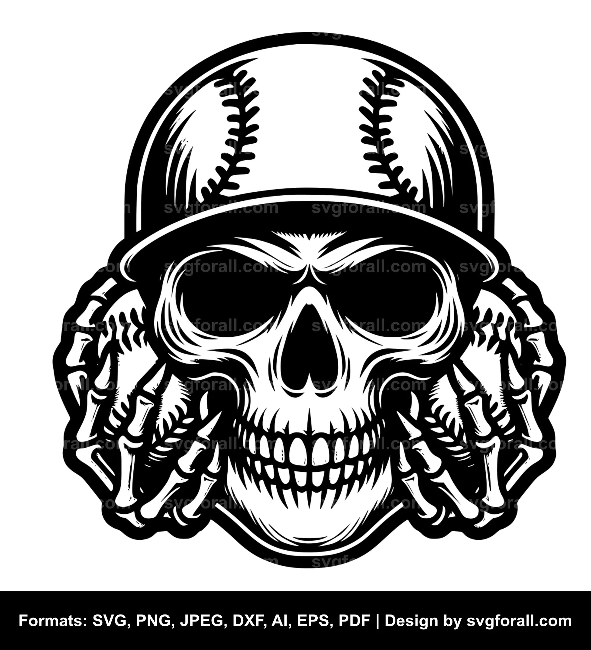 Baseball Skull SVG