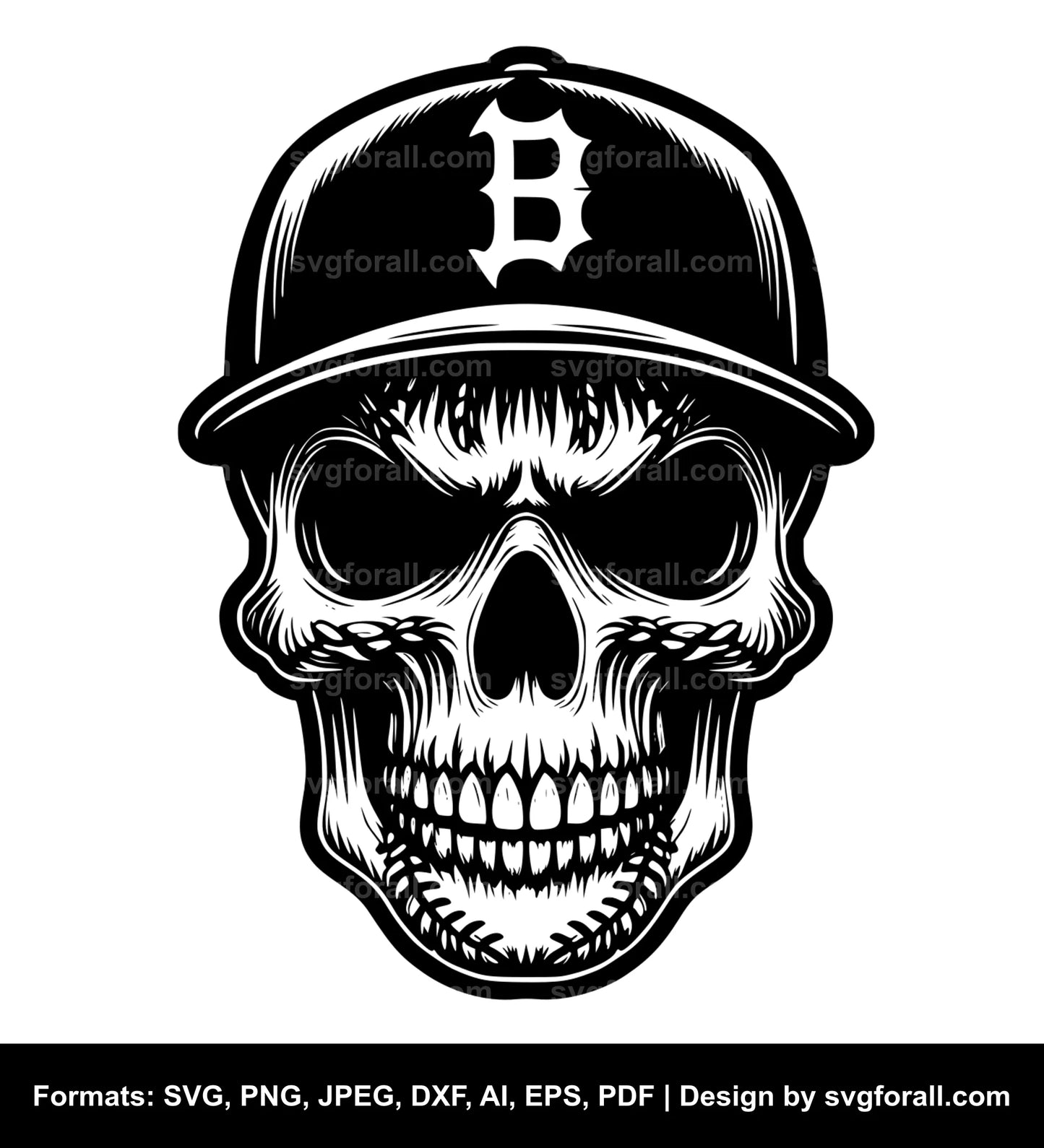 Baseball Skull SVG File