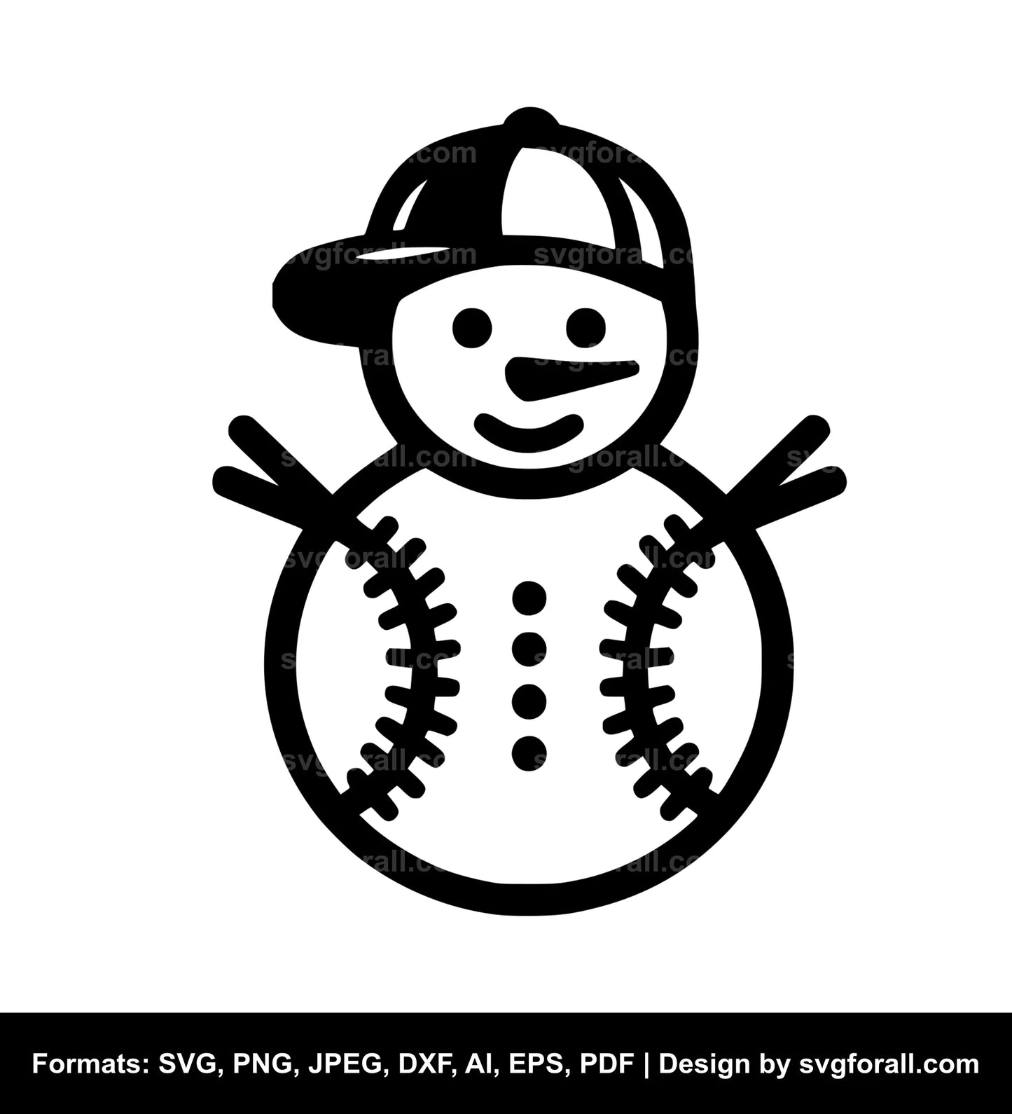 Baseball Snowman Cricut SVG