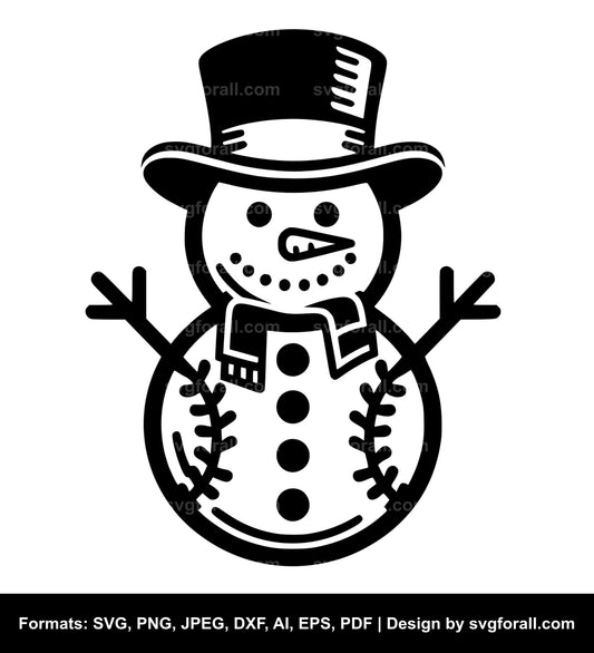 Baseball Snowman SVG File