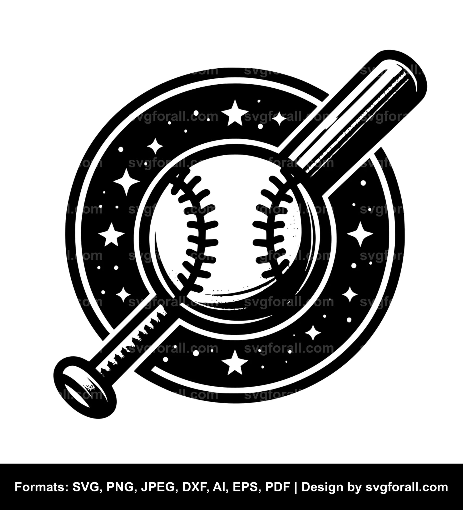 Baseball With Bat SVG