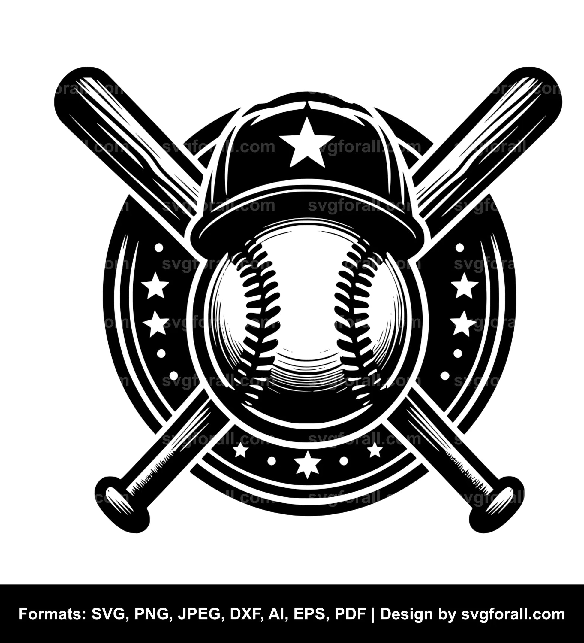 Baseball With Bat SVG PNG