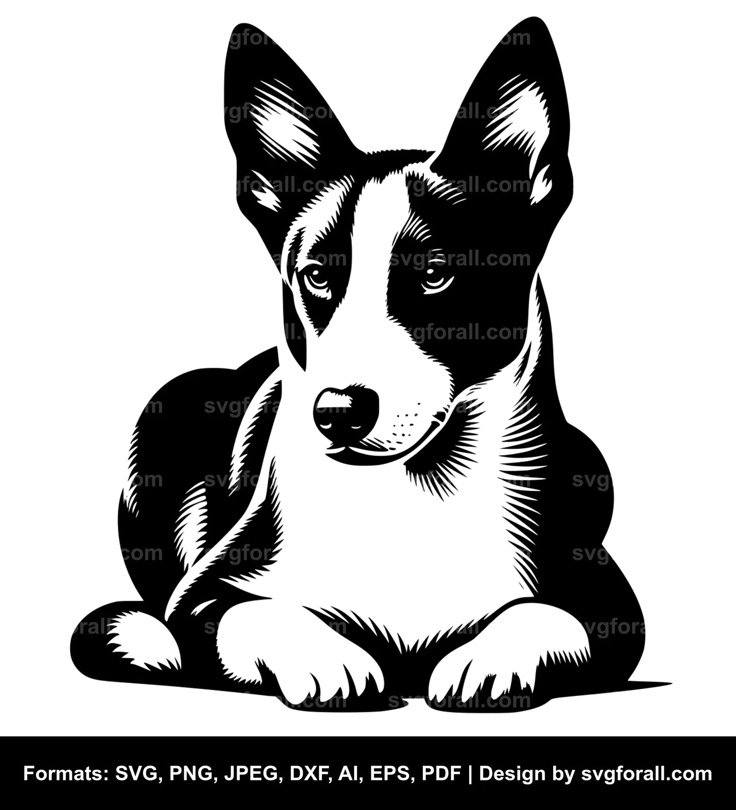 Basenji Dog Black SVG