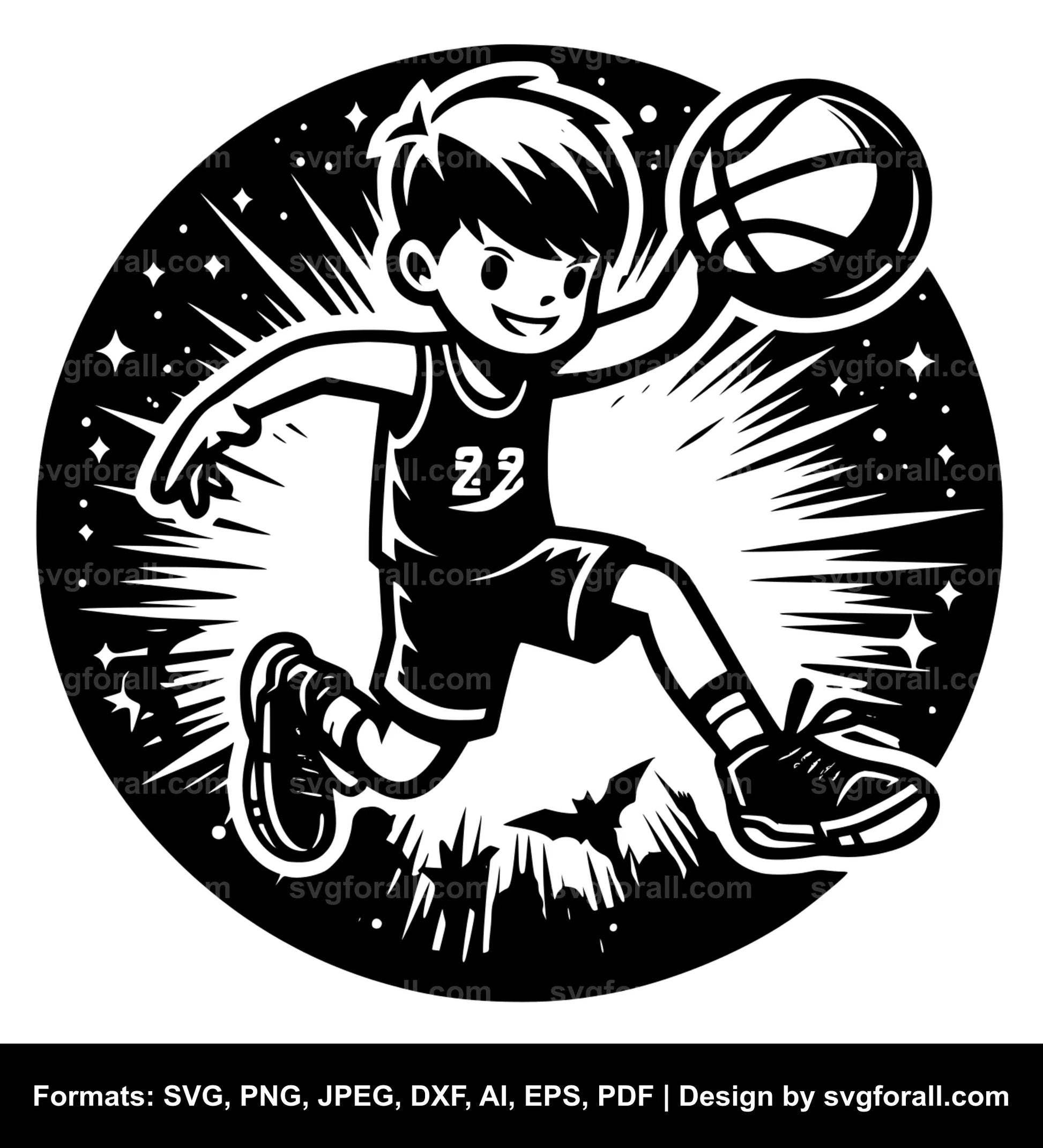 Basketball Boy SVG Vector