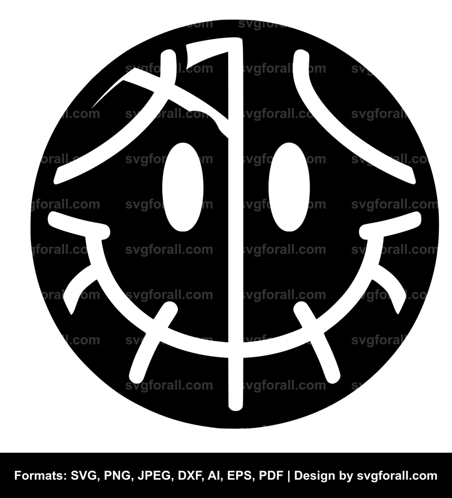 Basketball Smiling Face SVG