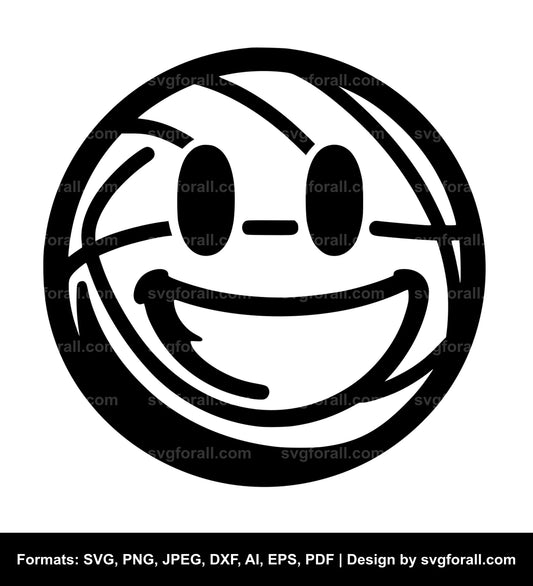 Basketball Smiling Face Vector SVG