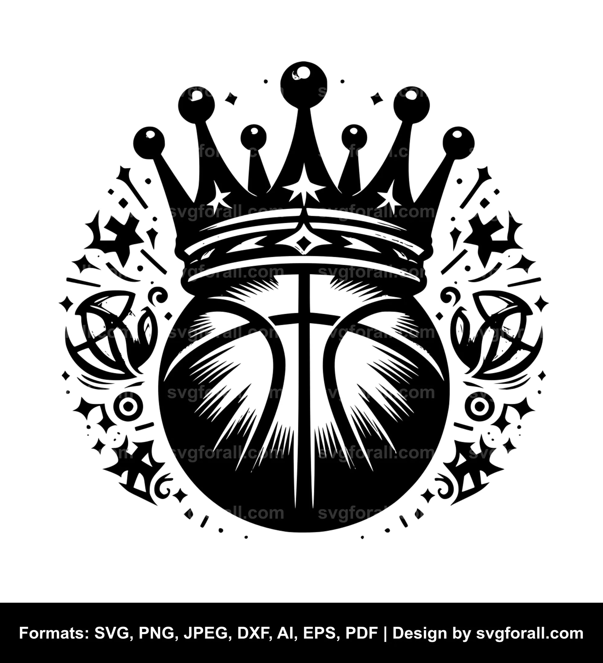 Basketball With Crown Cricut SVG