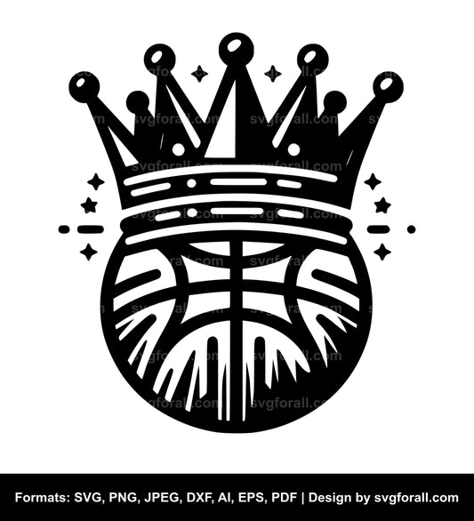 Basketball With Crown SVG Design