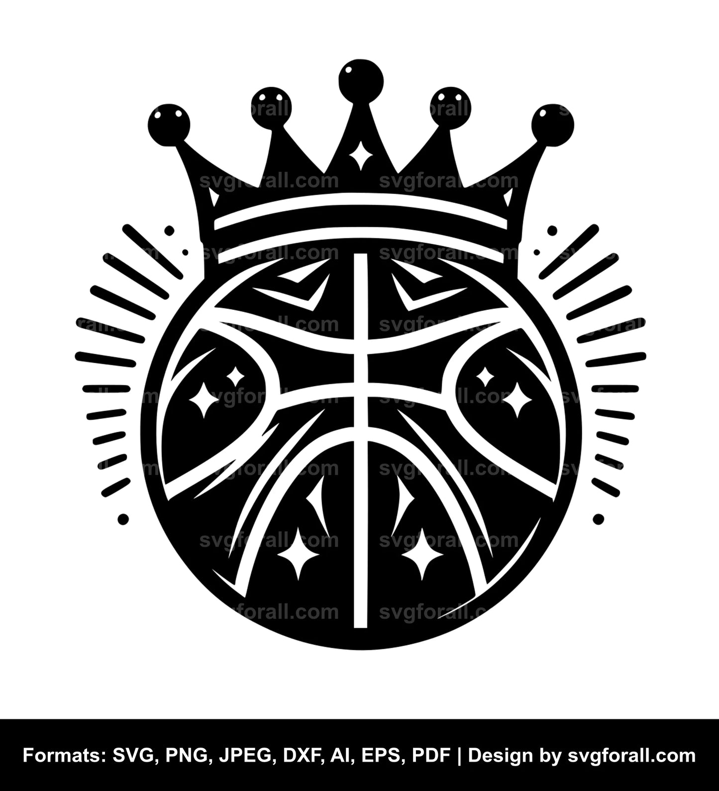 Basketball With Crown SVG File