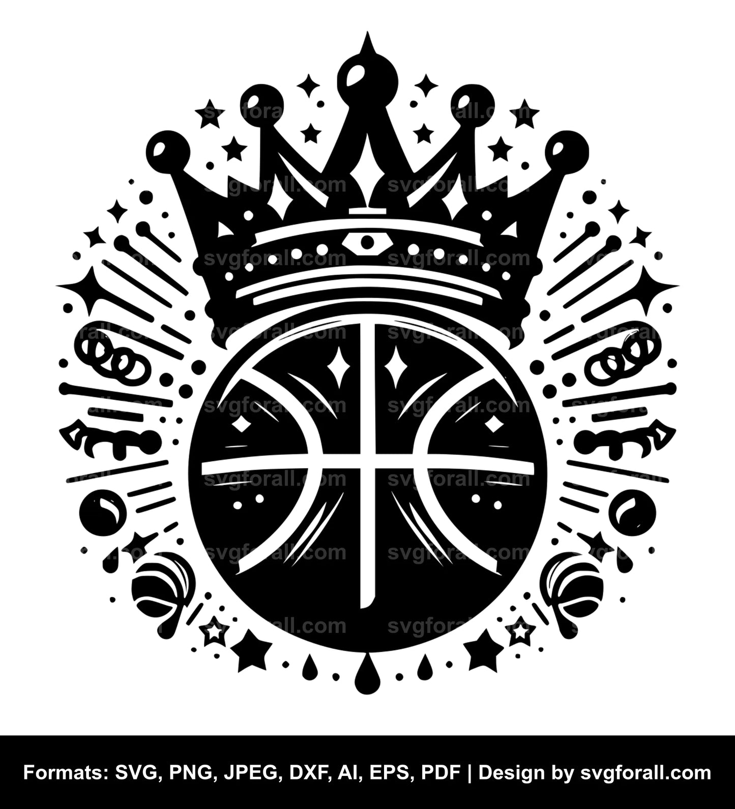 Basketball With Crown SVG PNG