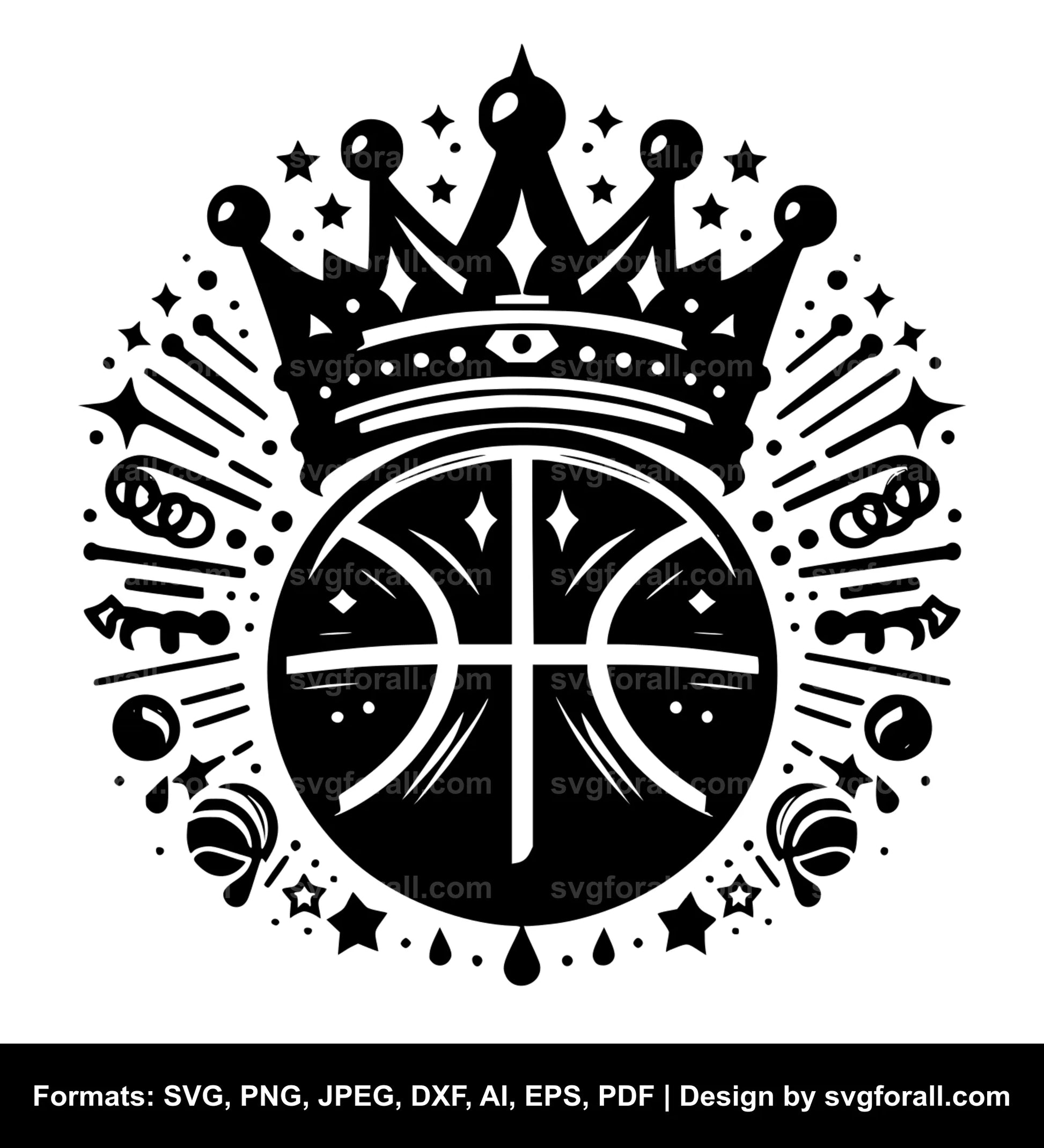 Basketball With Crown SVG PNG