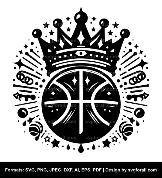 Basketball With Crown SVG PNG