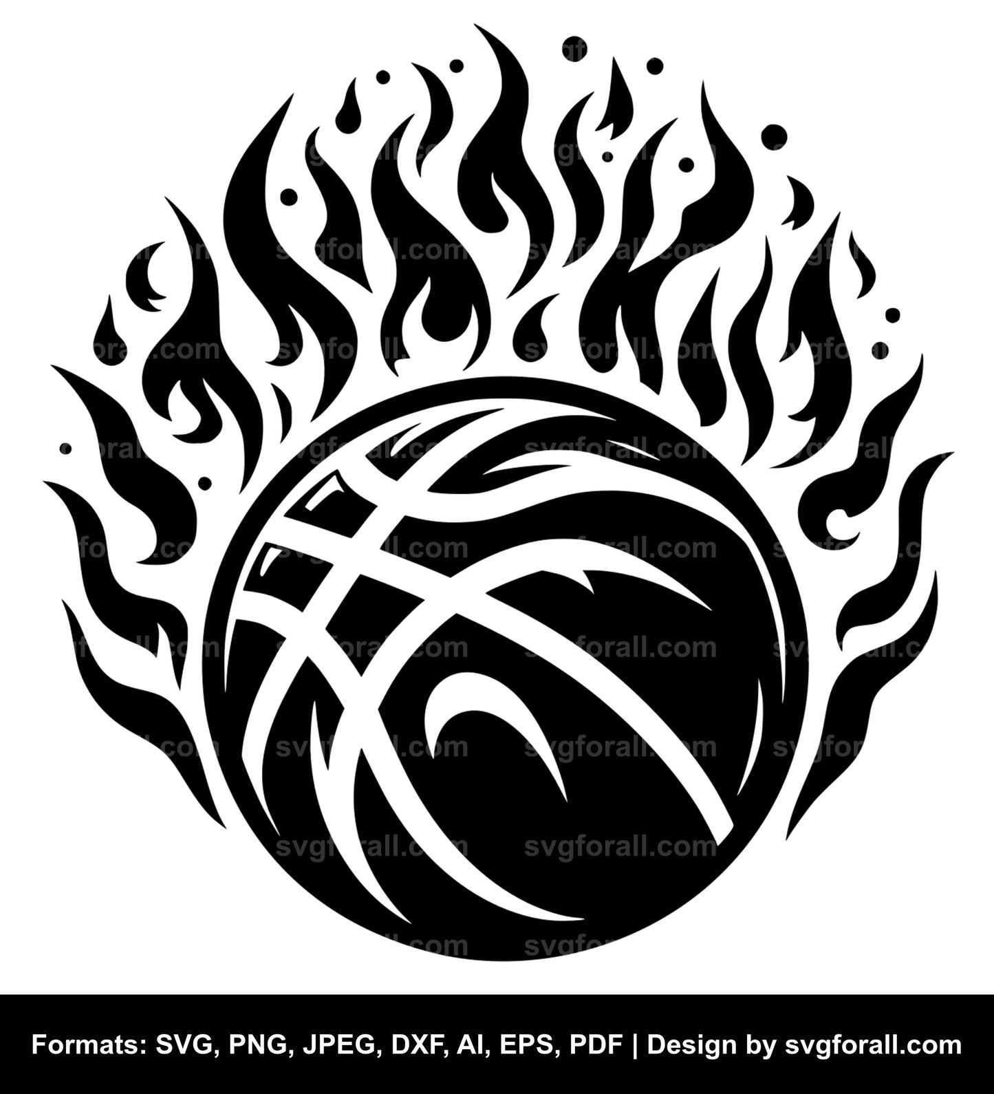 Basketball With Flames SVG