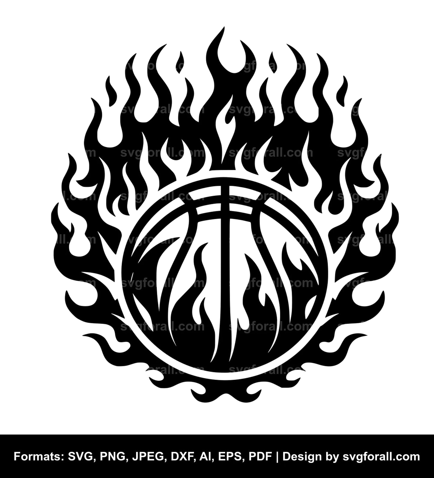 Basketball With Flames SVG File