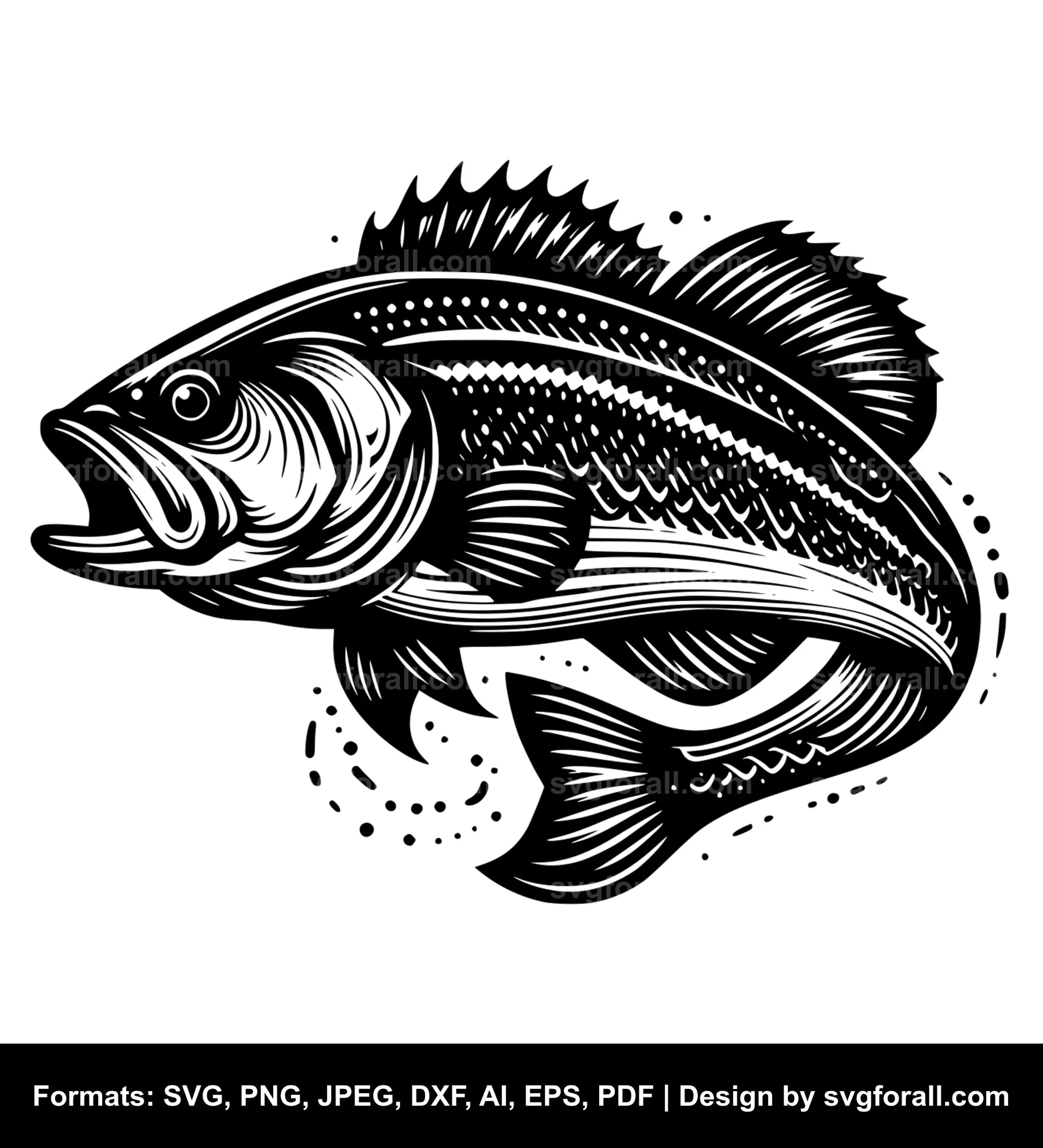 Bass Fish Black SVG