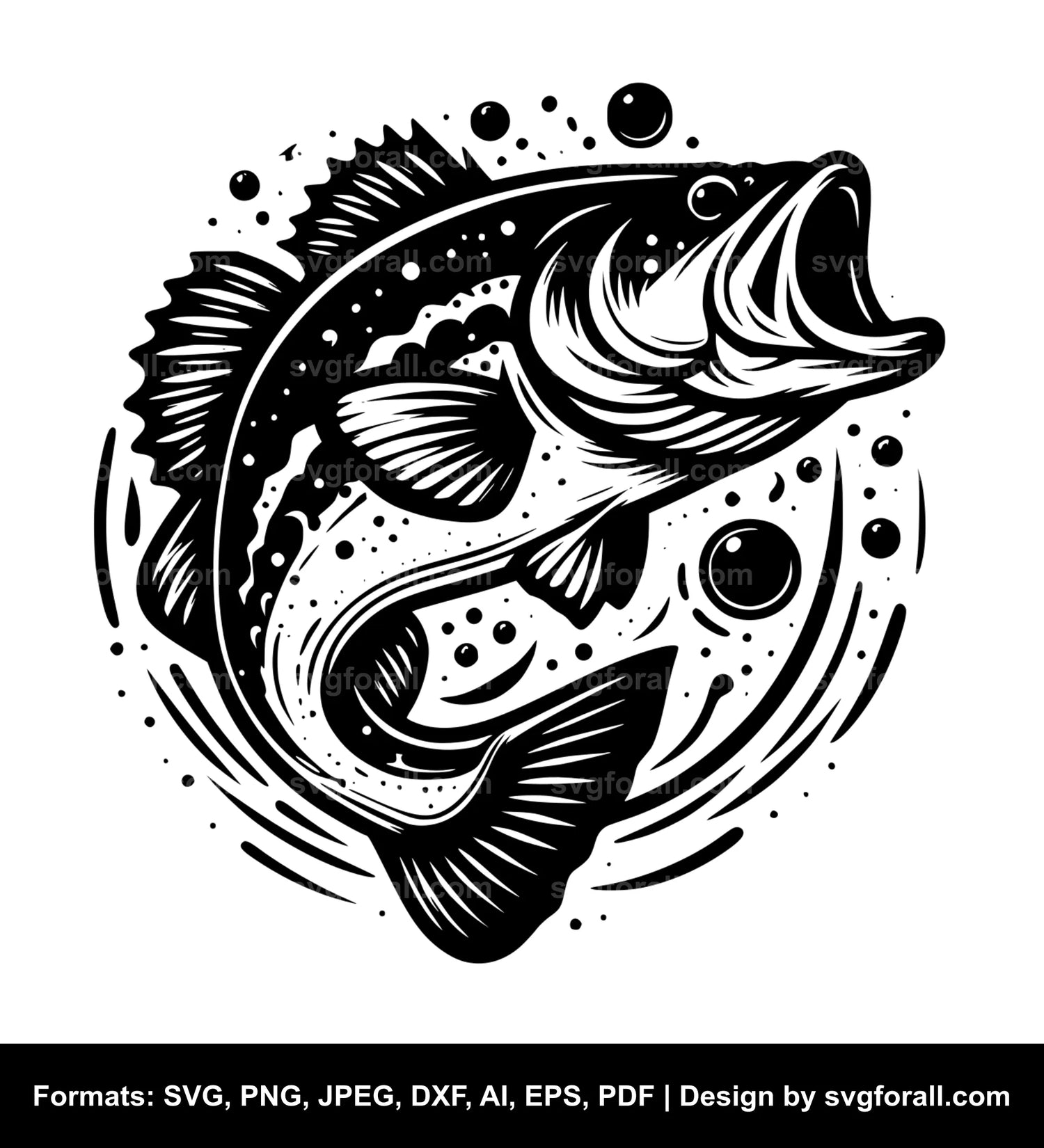 Bass Fish Clipart SVG