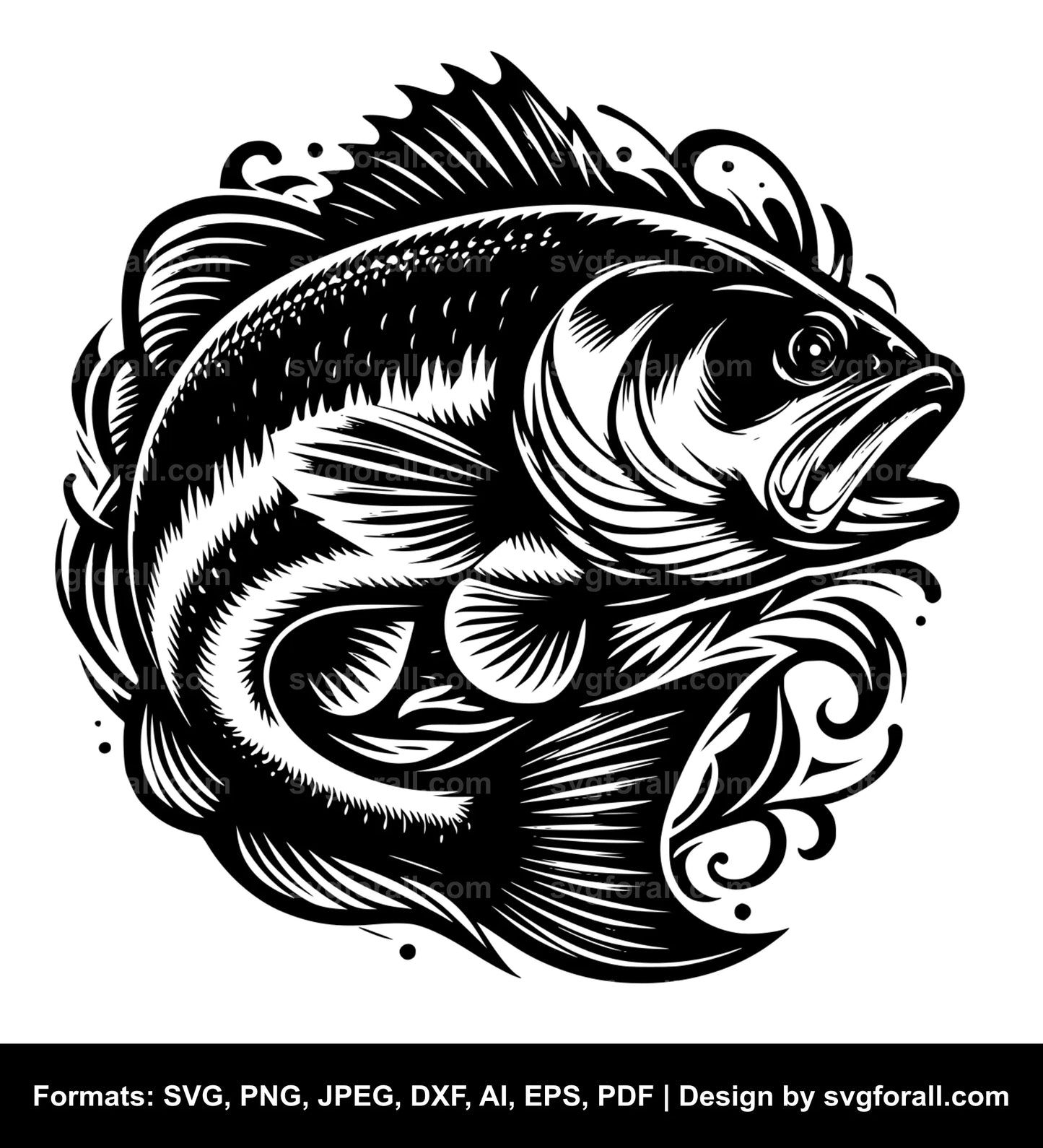 Bass Fish SVG