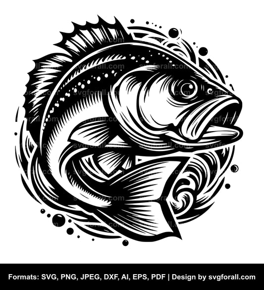 Bass Fish SVG Design