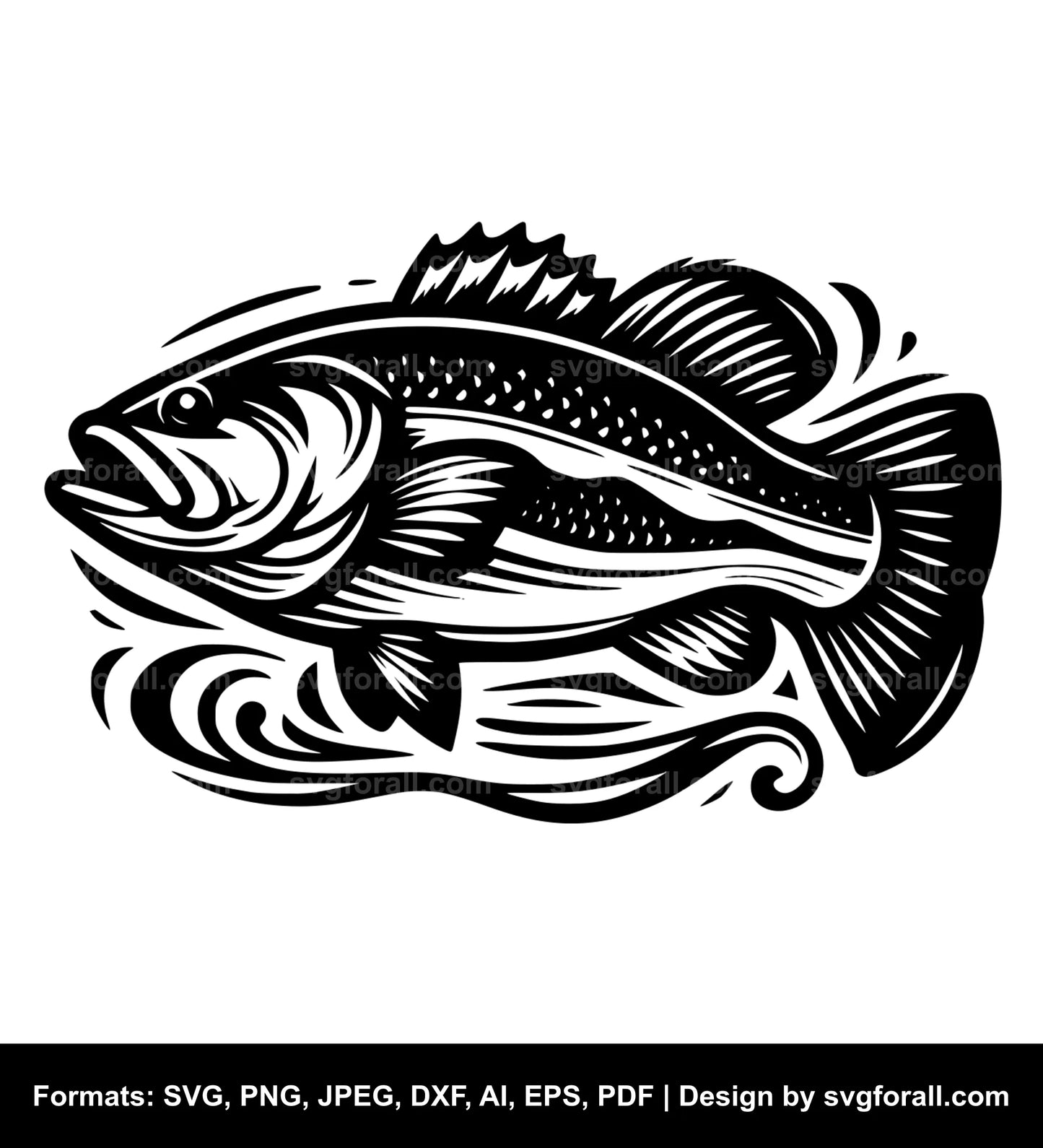 Bass Fish SVG PNG