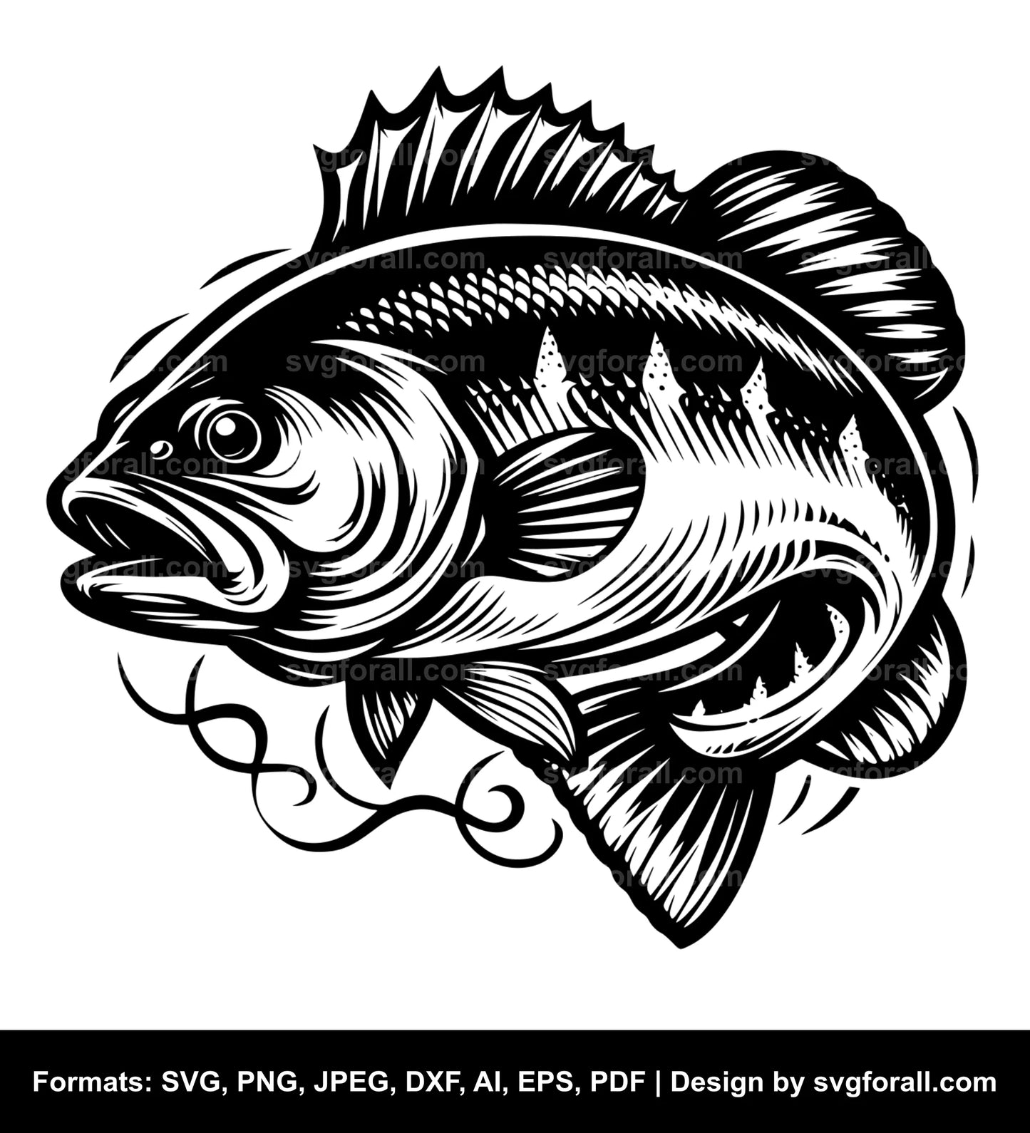 Bass Fish SVG Vector