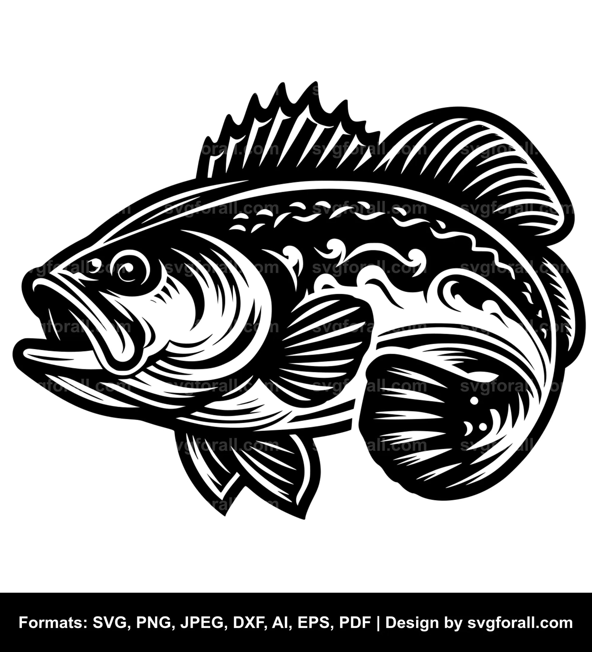 Bass Fish Vector SVG