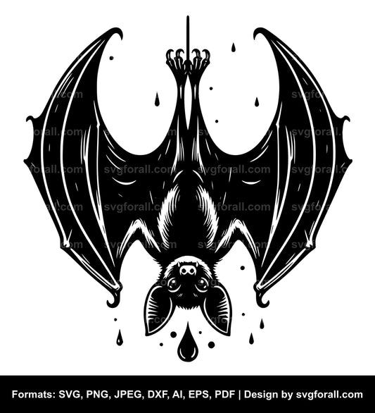 Bat Hanging Upside Down SVG – svgforall.com