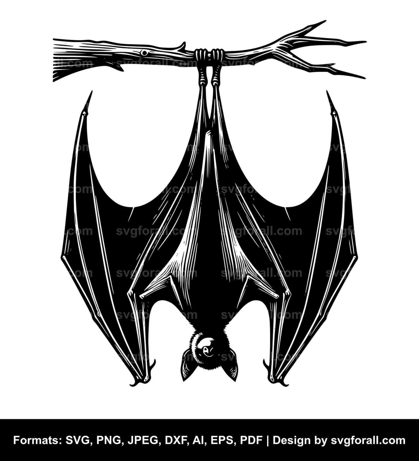 Bat Hanging Upside Down SVG