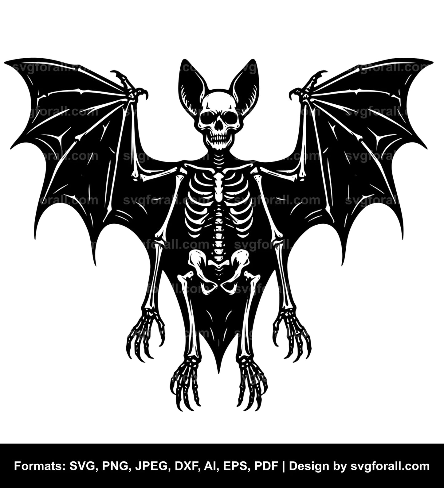 Bat Skeleton SVG PNG