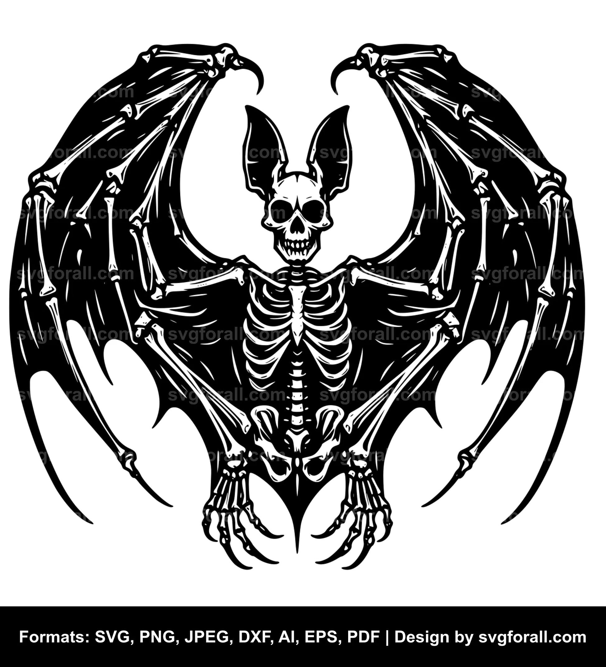 Bat Skeleton SVG Vector