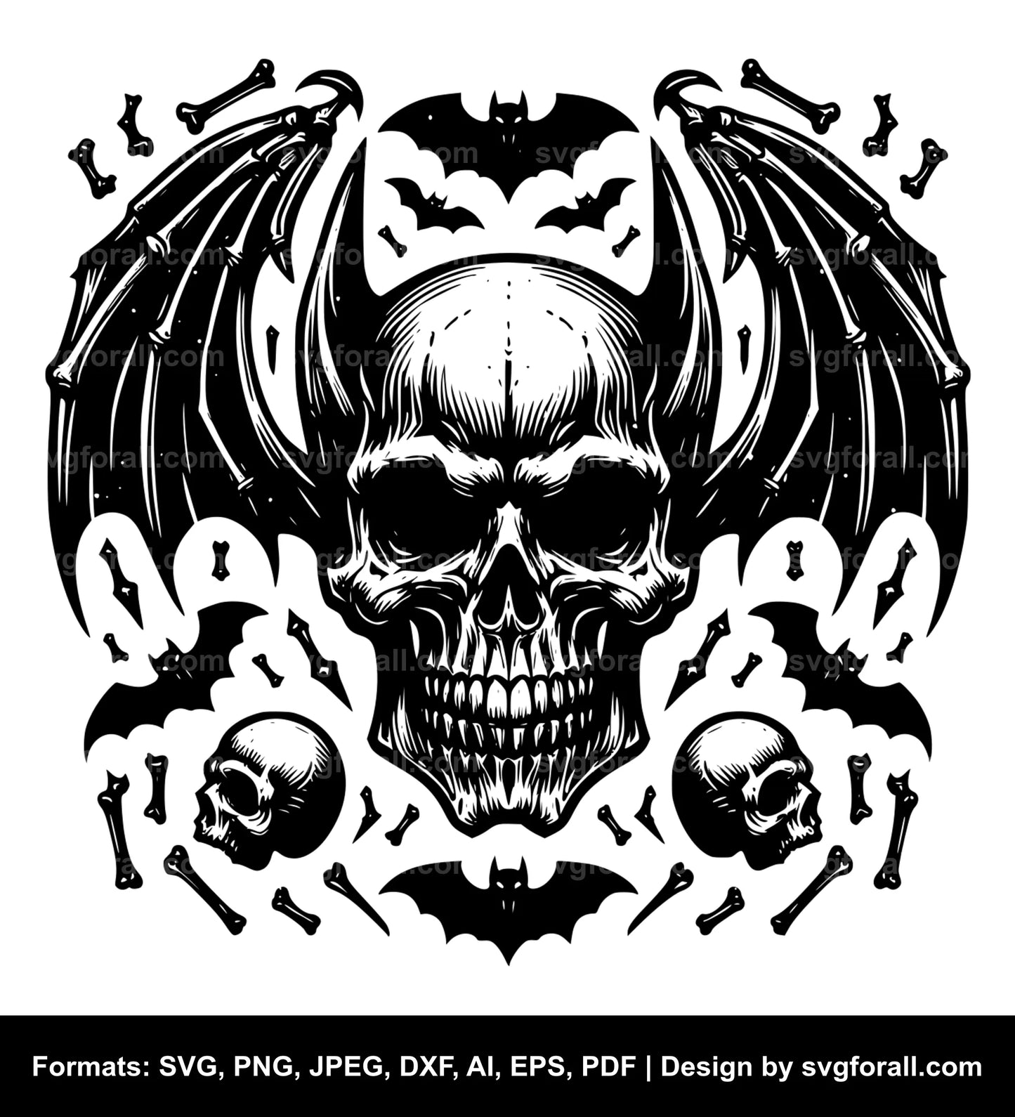 Bat Skull SVG PNG