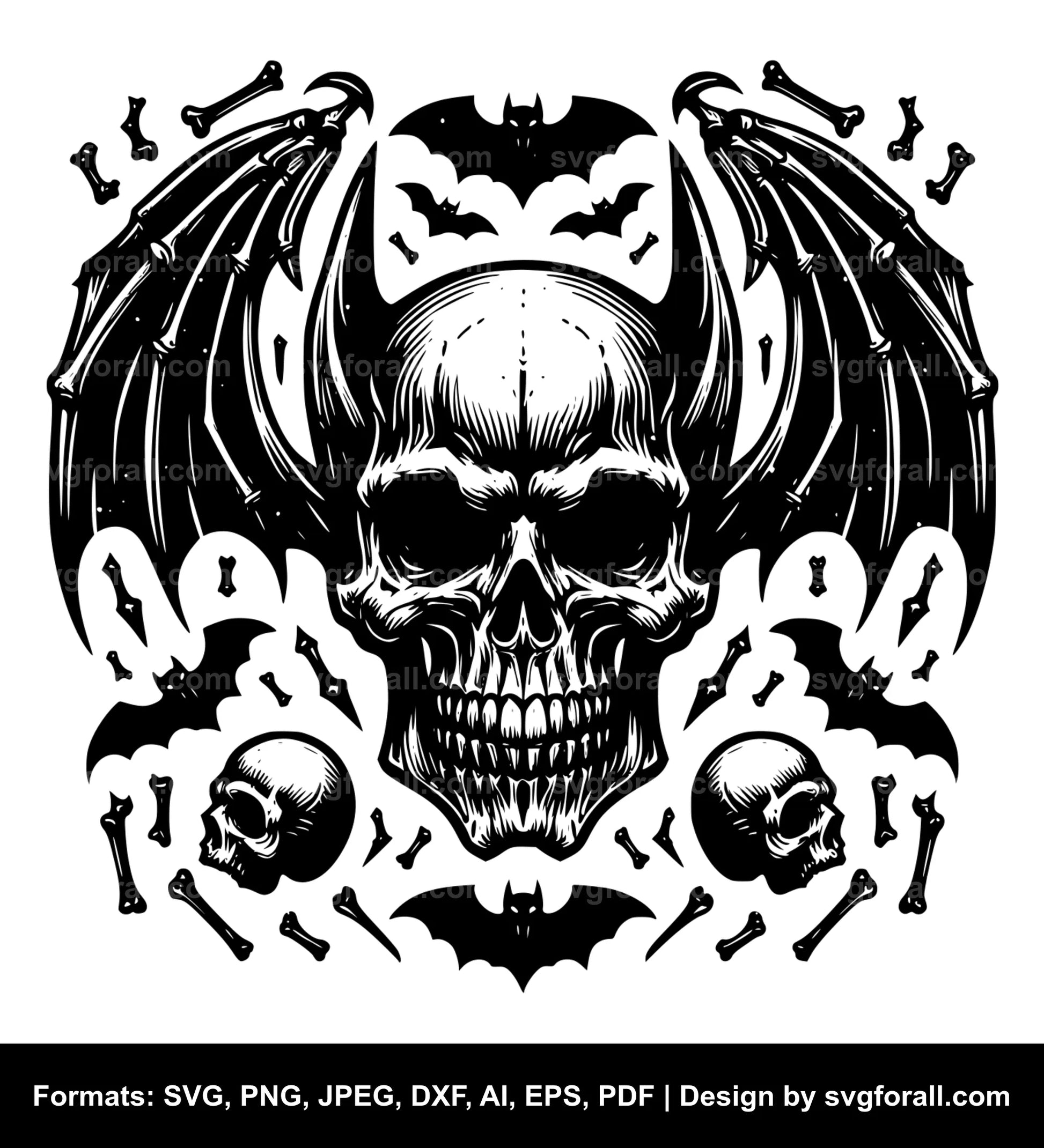 Bat Skull SVG PNG