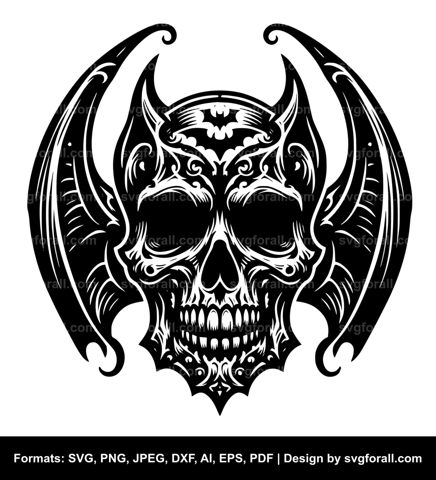 Bat Skull SVG Vector