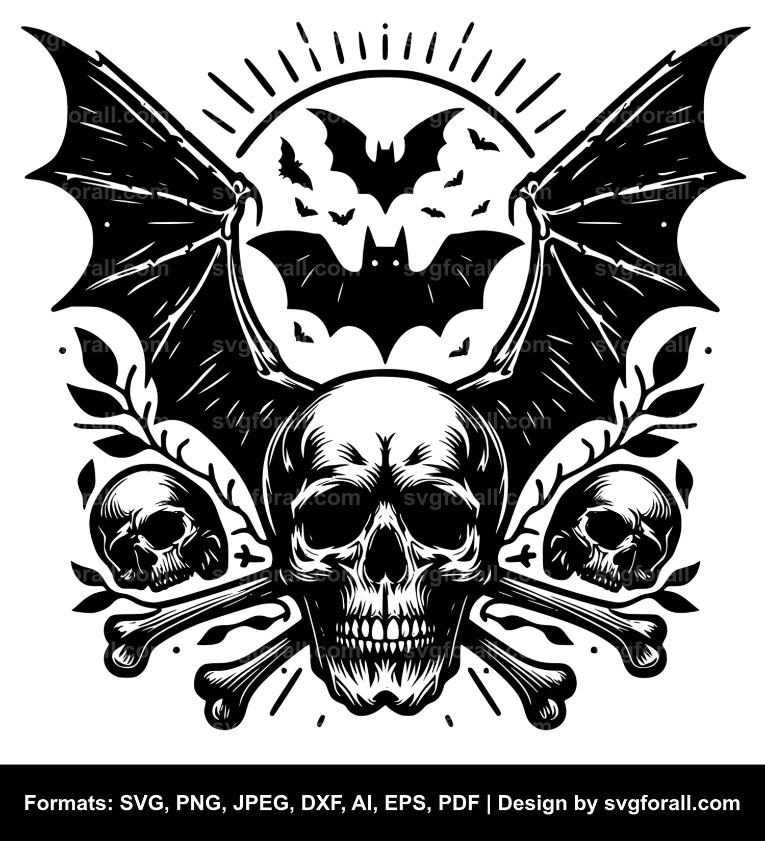 Bat Skull Vector SVG