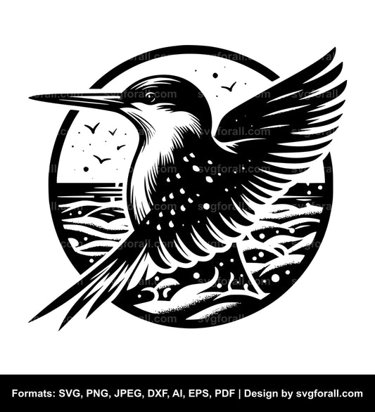 Beach Bird Black SVG