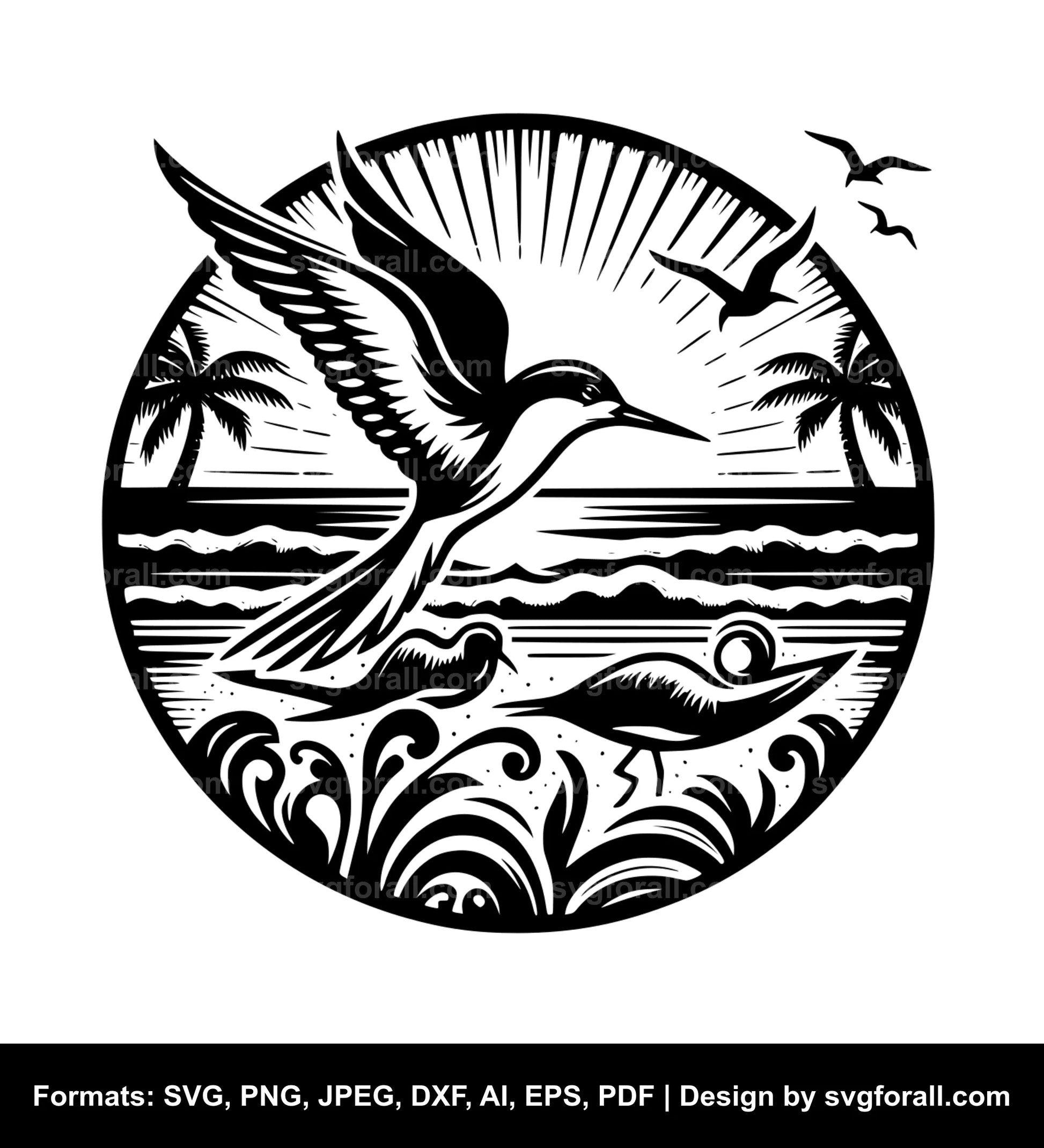 Beach Bird SVG File