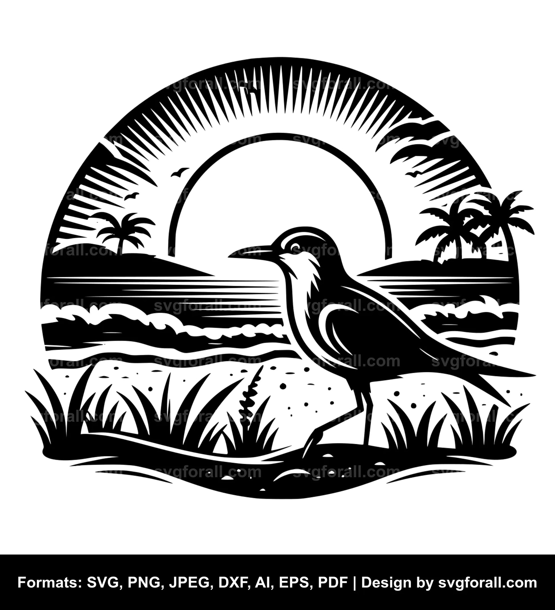 Beach Bird SVG Vector