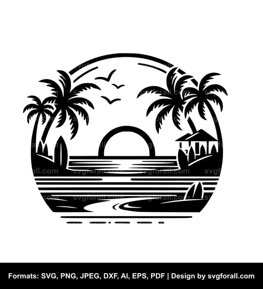 Beach Black SVG