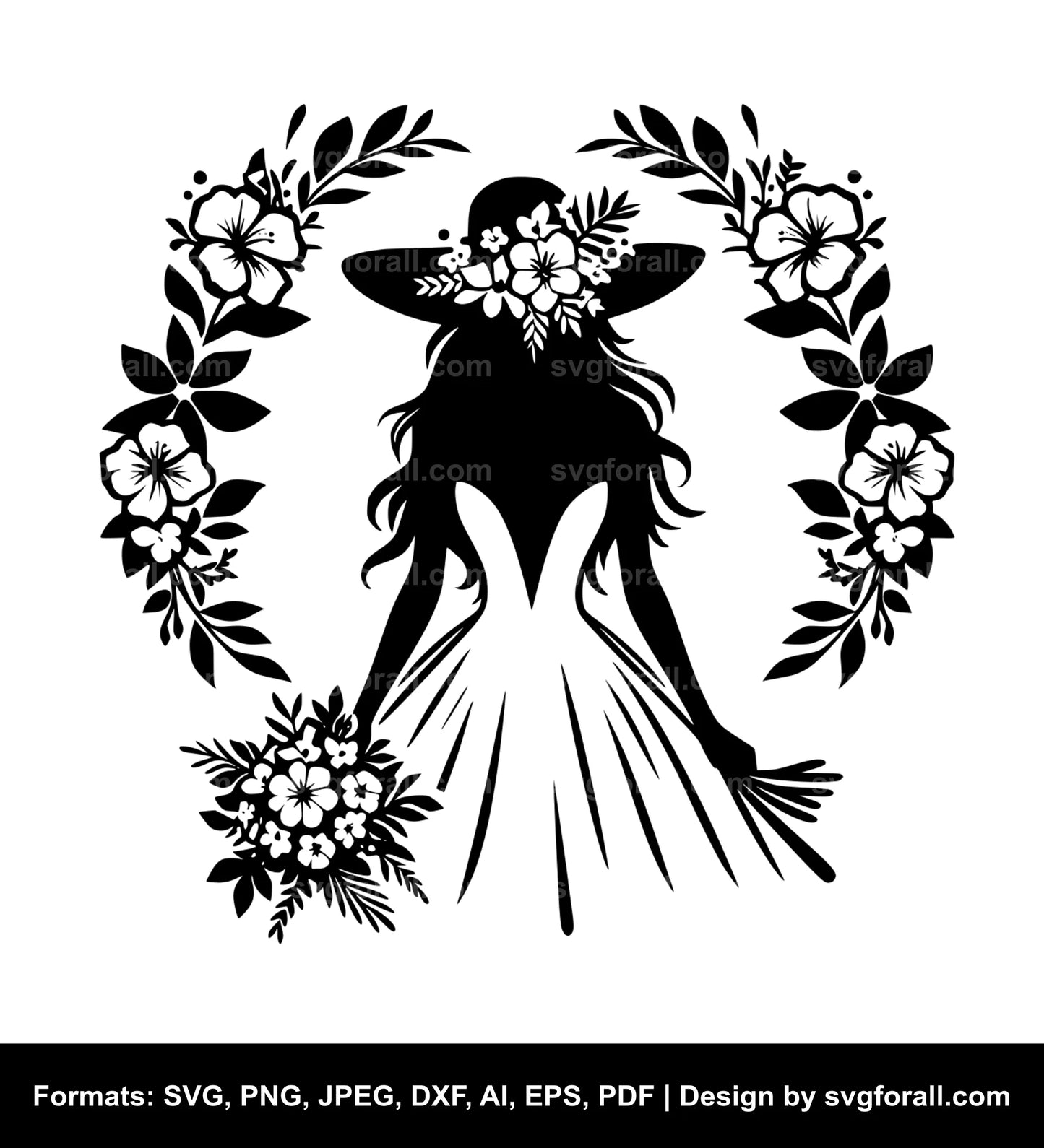 Beach Bride Black SVG