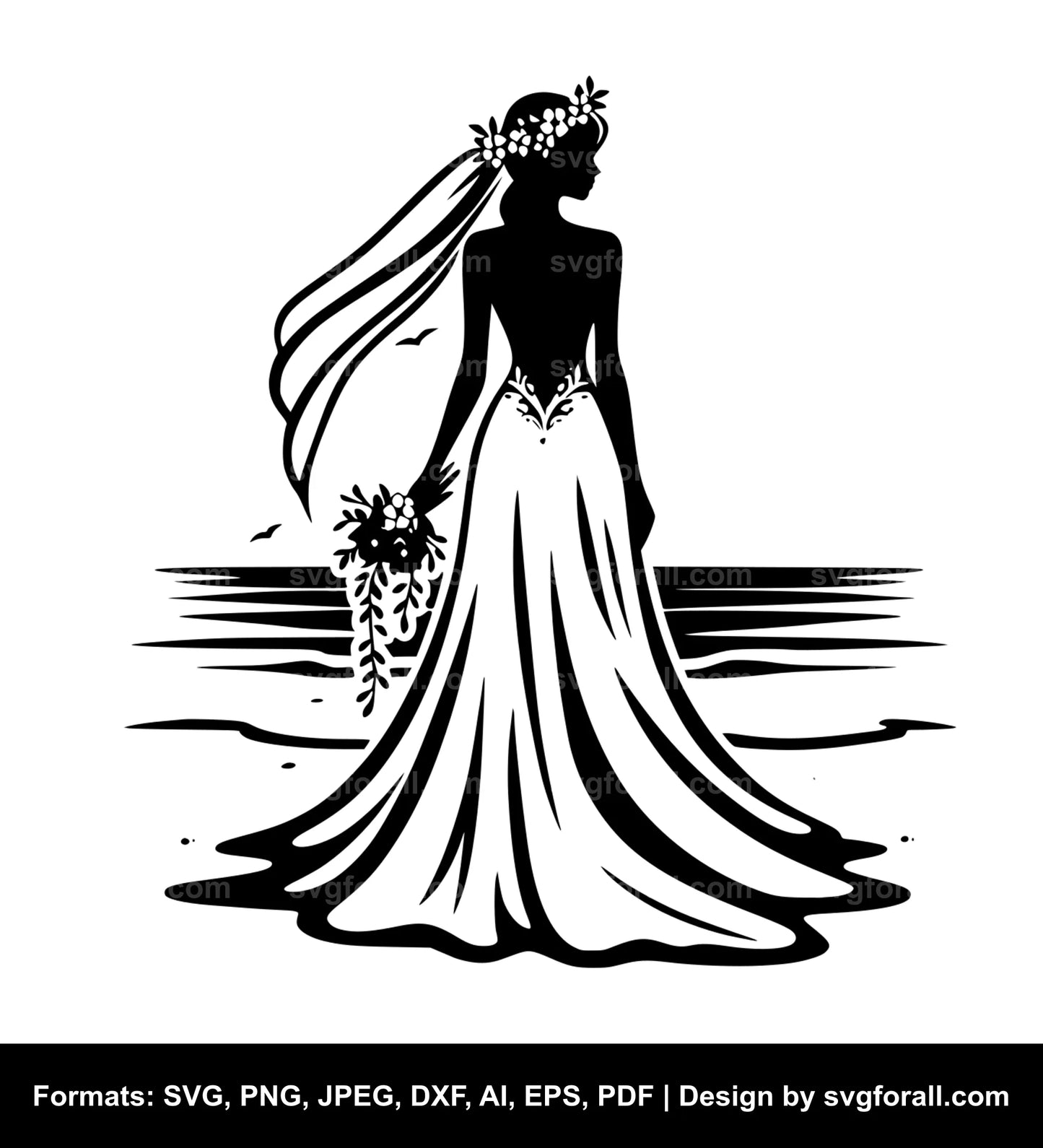 Beach Bride Vector SVG