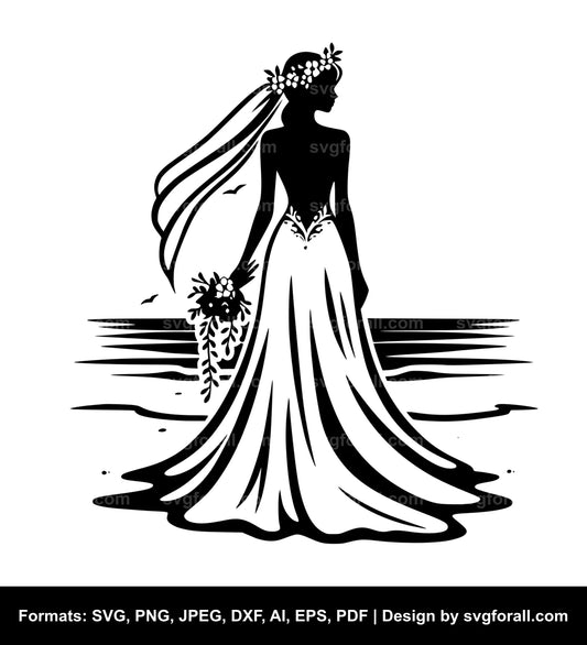 Beach Bride Vector SVG