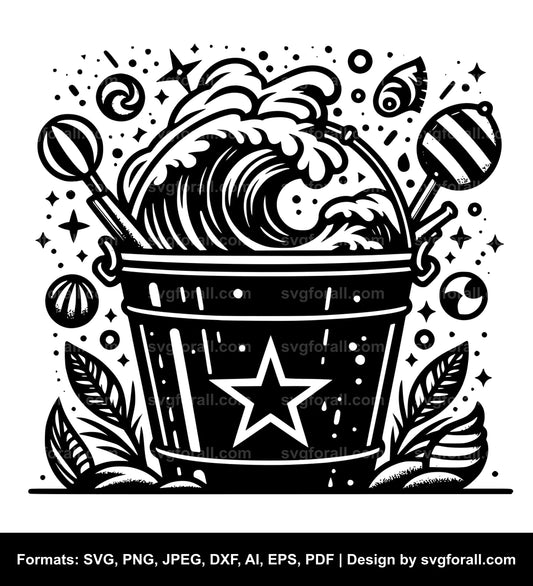 Beach Bucket Black SVG