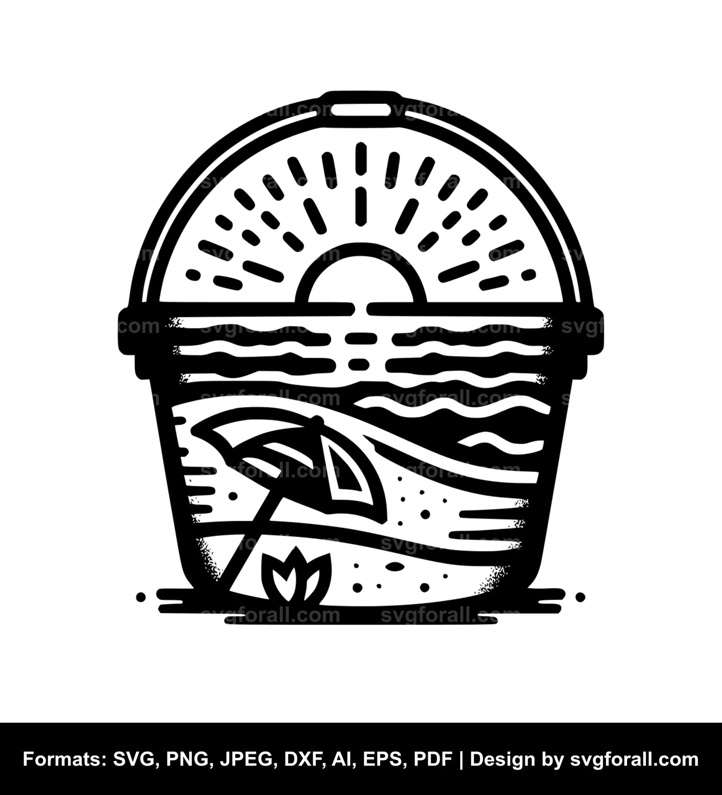 Beach Bucket SVG Design