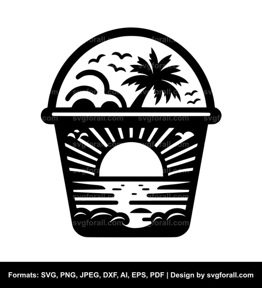 Beach Bucket Vector SVG