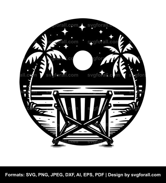 Beach Chair Black SVG