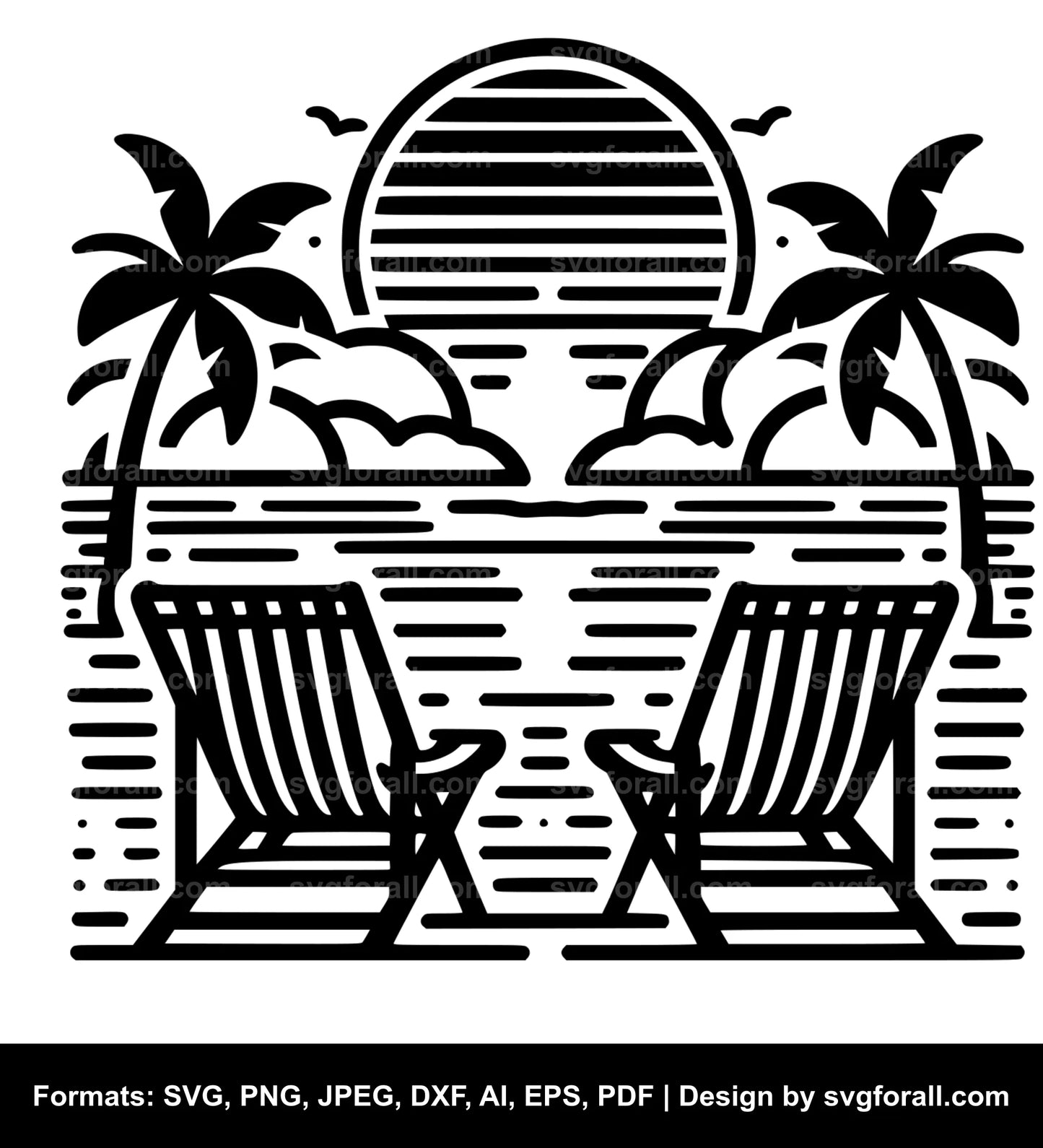 Beach Chair SVG Vector