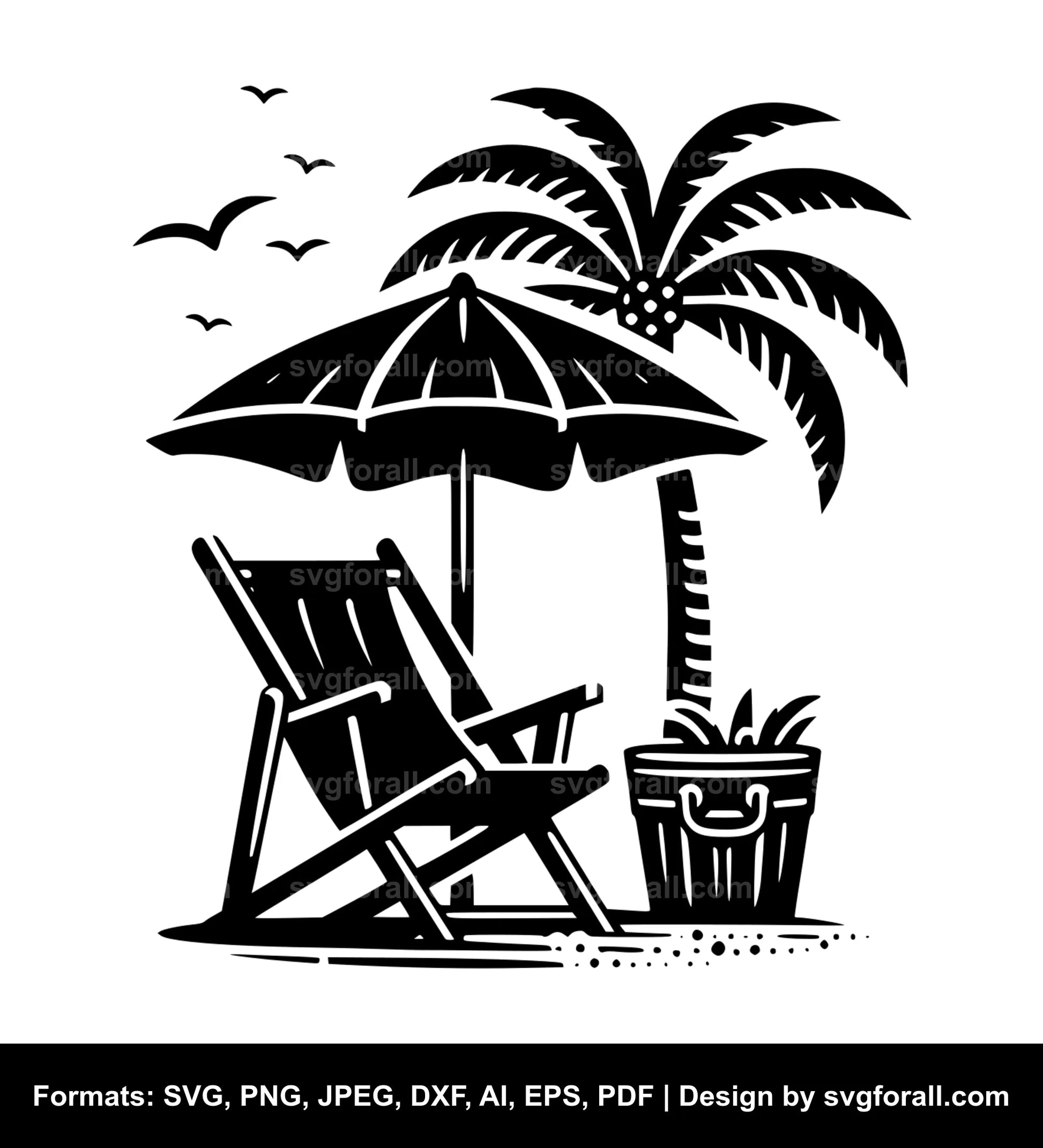 Beach Chair Vector SVG