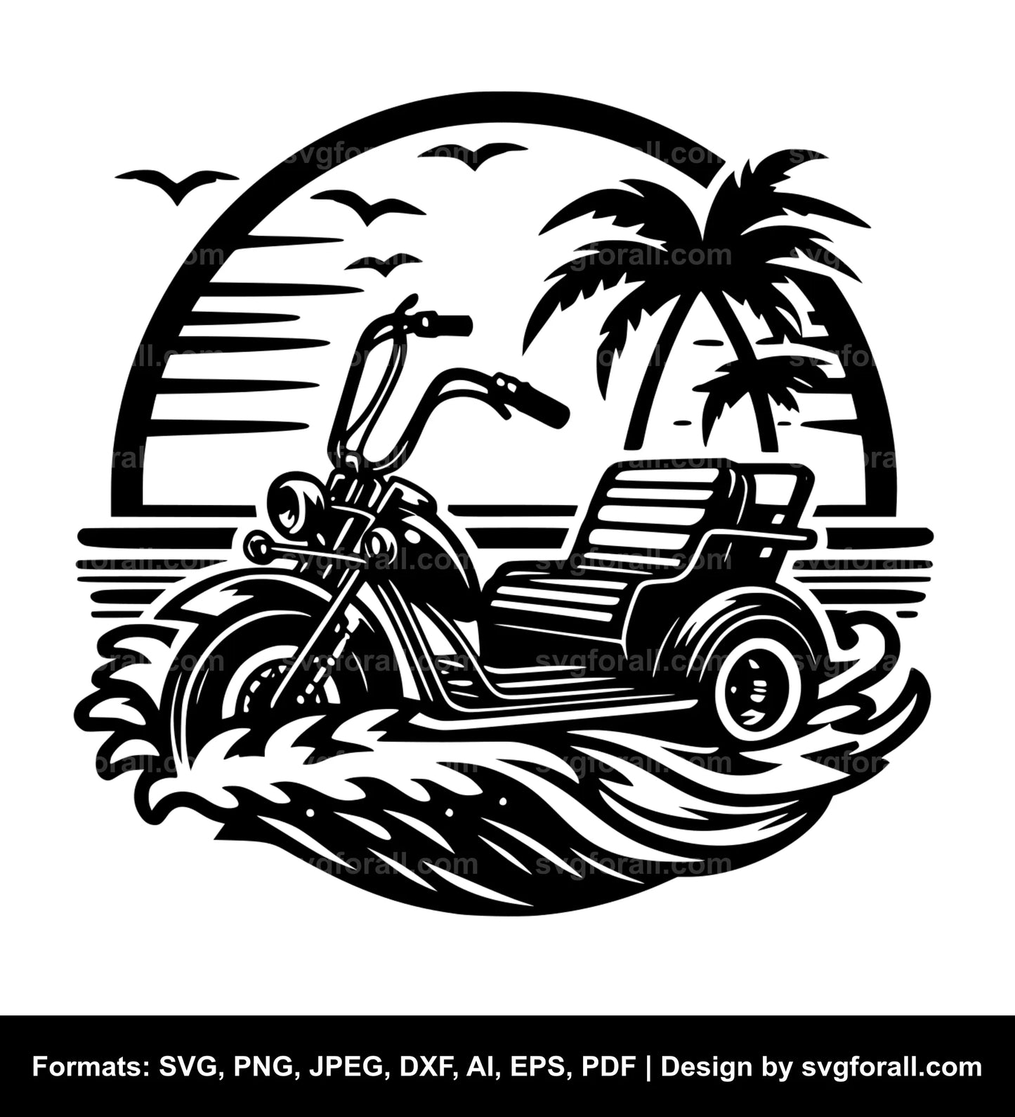 Beach Cruiser SVG Vector