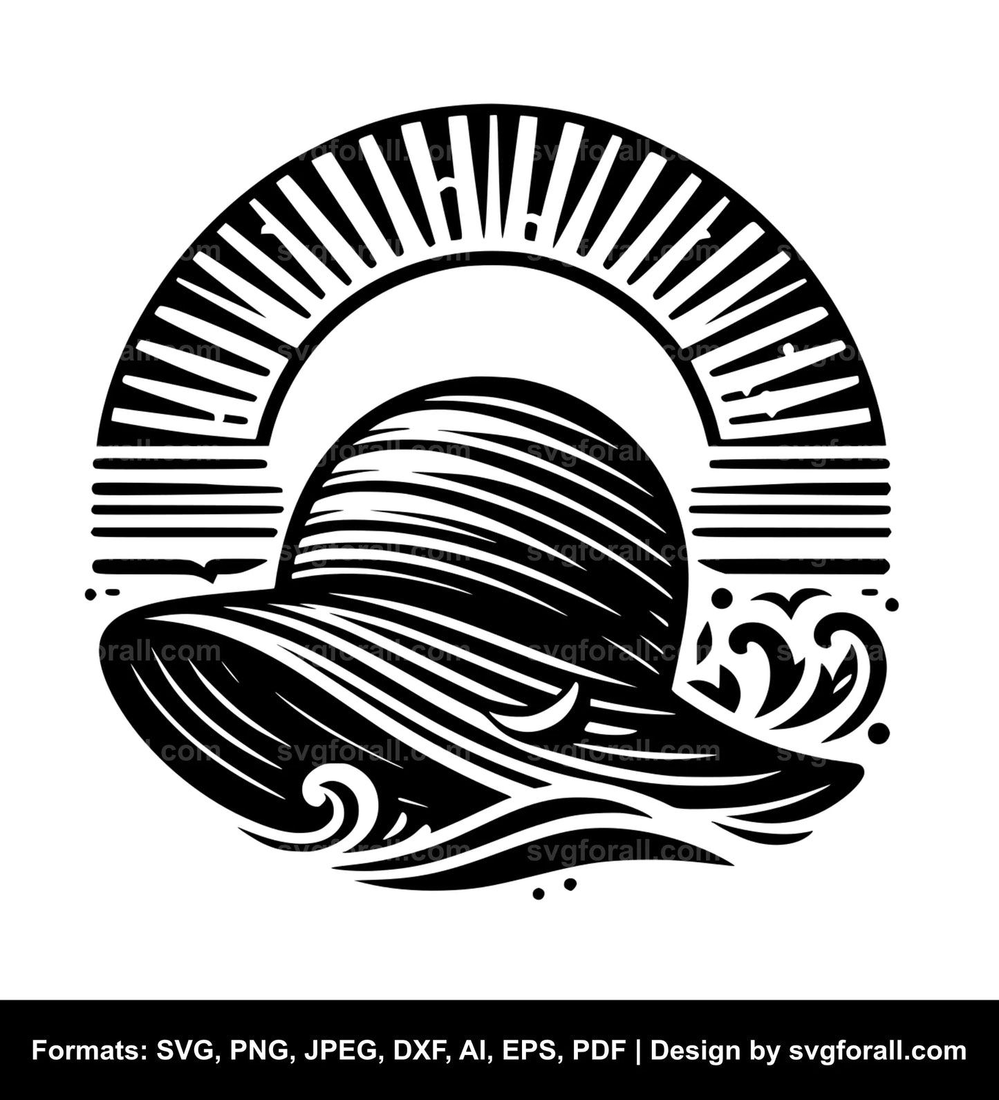 Beach Hat Black SVG