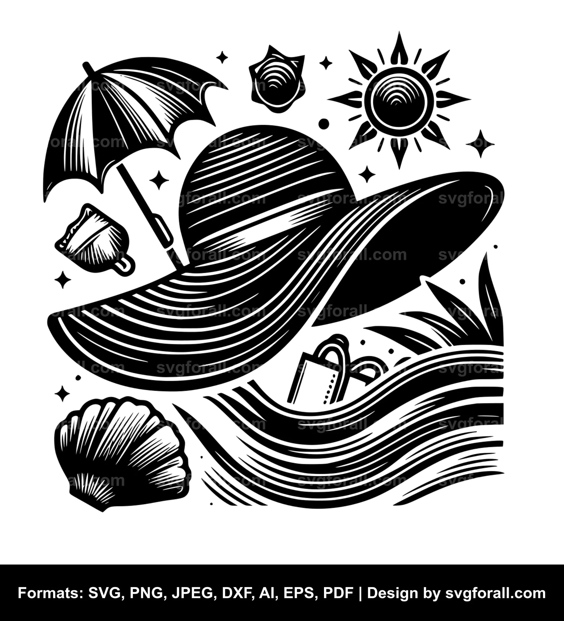 Beach Hat SVG PNG