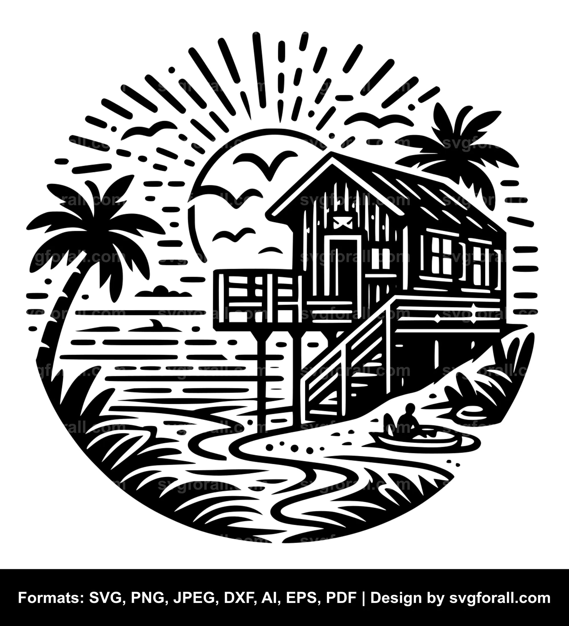 Beach House SVG